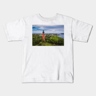 Aerial Drone Image - Jupiter Inlet Lighthouse Kids T-Shirt